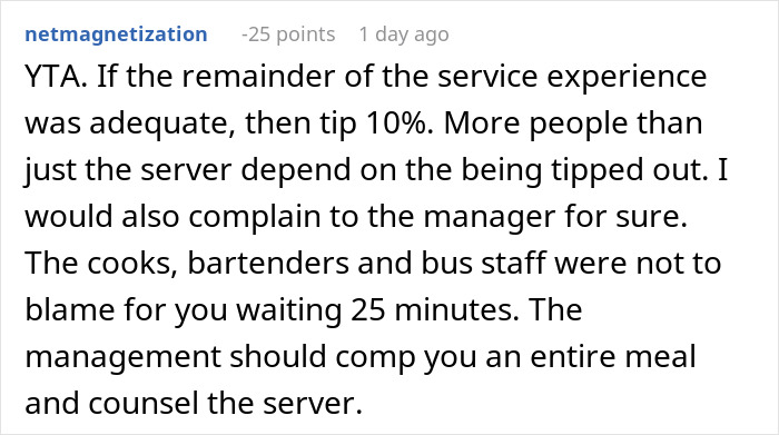 Comment discussing tipping and service experience after staff forgot about customers. Comment discussing tipping and service experience after staff forgot about customers.