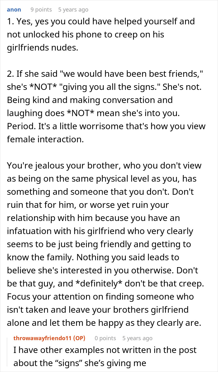 Man Thinks Brother’s Girlfriend Is Into Him, Learns The Hard Way She Isn’t: “You Need Therapy” Man Thinks Brother’s Girlfriend Is Into Him, Learns The Hard Way She Isn’t: “You Need Therapy”