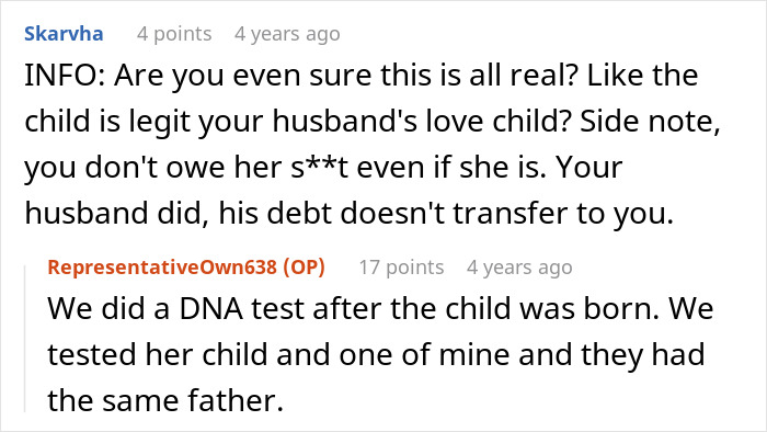 Reddit discussion about refusing to support husband's affair child's fund. Reddit discussion about refusing to support husband's affair child's fund.