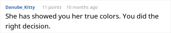 Reddit comment about refusing to pay for wedding costs after being uninvited. Reddit comment about refusing to pay for wedding costs after being uninvited.