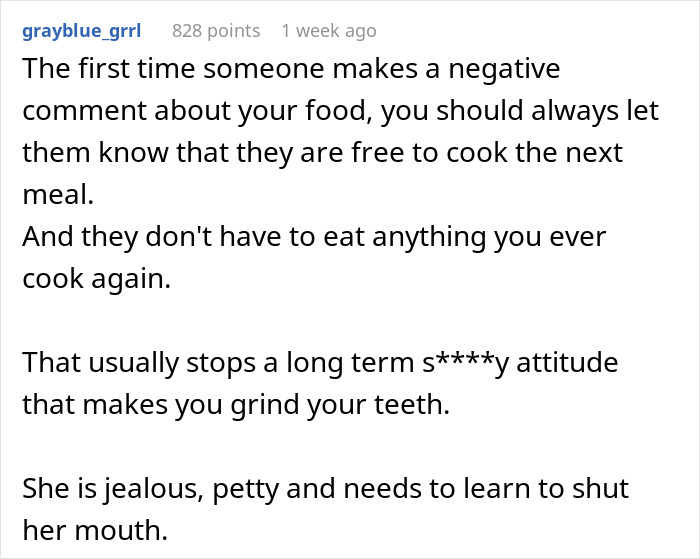 Text exchange about cooking drama between a couple, addressing negative comments on food. Text exchange about cooking drama between a couple, addressing negative comments on food.