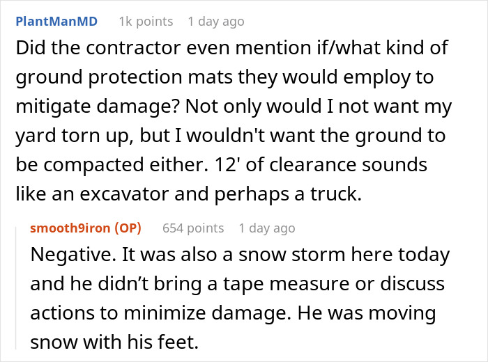Discussion about neighbors-yard-use concerns, including ground protection and damage mitigation during a snowstorm. Discussion about neighbors-yard-use concerns, including ground protection and damage mitigation during a snowstorm.