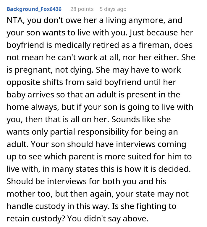 Dad Fights For Full Custody After Son Is Forced Out Of His Bedroom, Ex-Wife Faces Financial Ruin Dad Fights For Full Custody After Son Is Forced Out Of His Bedroom, Ex-Wife Faces Financial Ruin