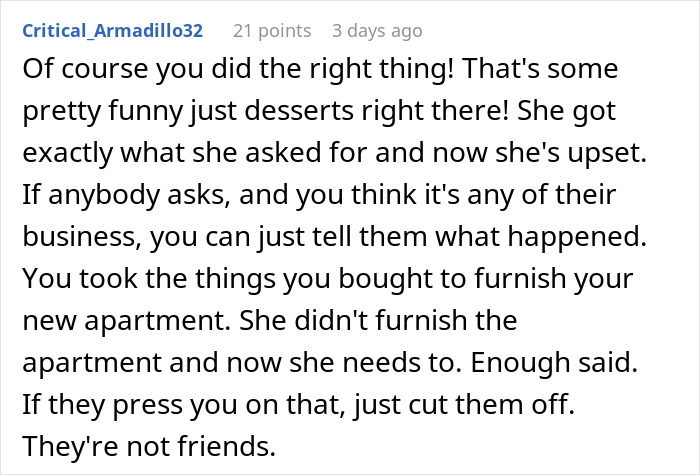 Woman Is Mad After Roommate Takes Everything He Bought Upon Being Kicked Out, Gets A Reality Check Woman Is Mad After Roommate Takes Everything He Bought Upon Being Kicked Out, Gets A Reality Check