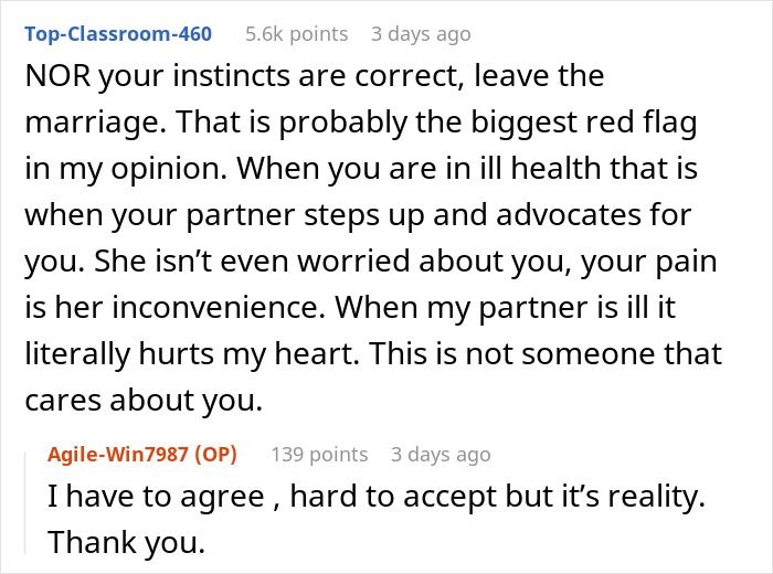 “I Want To Divorce Her”: Man Feels Abandoned After Wife Dismissed His Serious Symptoms “I Want To Divorce Her”: Man Feels Abandoned After Wife Dismissed His Serious Symptoms