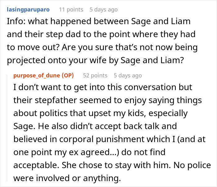 “AITAH For Telling My Wife She Can Leave Because I’m Not Kicking My Older Kids Out?” “AITAH For Telling My Wife She Can Leave Because I’m Not Kicking My Older Kids Out?”