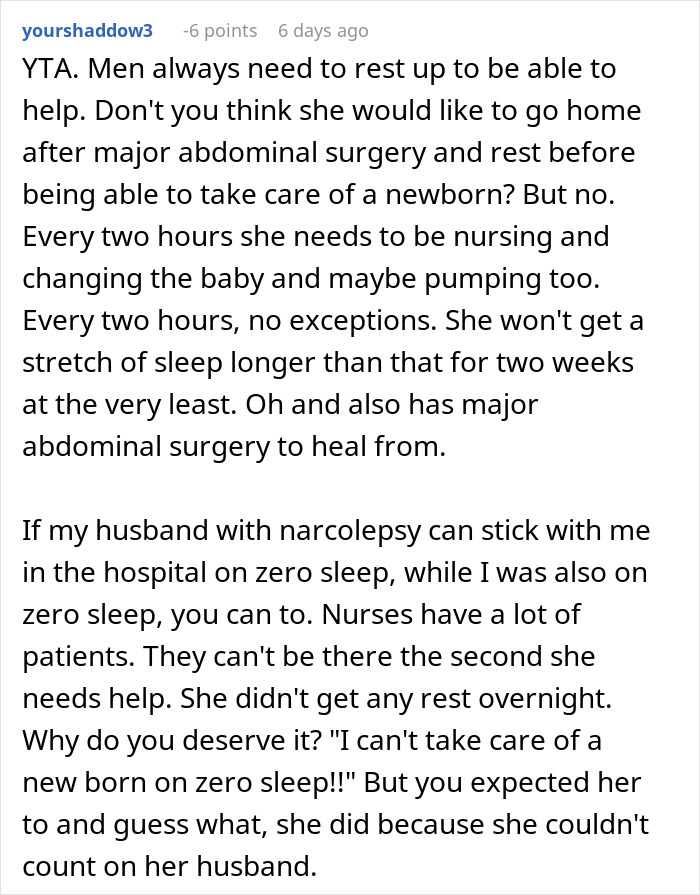 “AITA For Not Staying With My Wife After Her C-Section?” “AITA For Not Staying With My Wife After Her C-Section?”