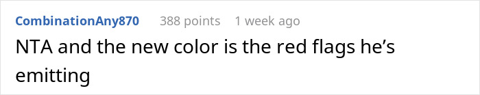 Reddit comment humorously critiquing BF's new color research idea with 388 upvotes. Reddit comment humorously critiquing BF's new color research idea with 388 upvotes.