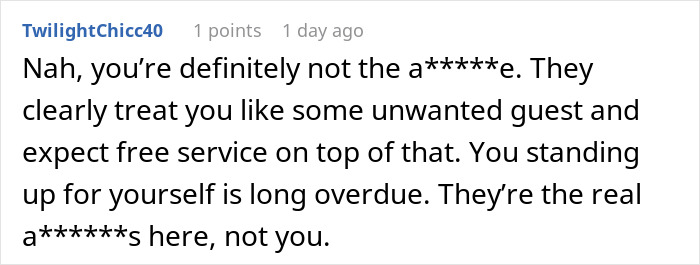 Comment supporting teen refusing babysitting role in family. Comment supporting teen refusing babysitting role in family.