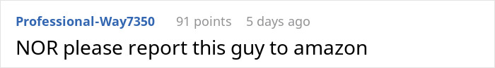 Reddit comment asking to report an Amazon driver. Reddit comment asking to report an Amazon driver.