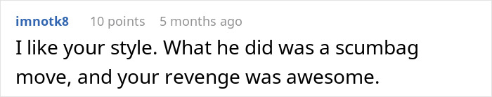 Reddit comment praising revenge after client fails to pay. Reddit comment praising revenge after client fails to pay.