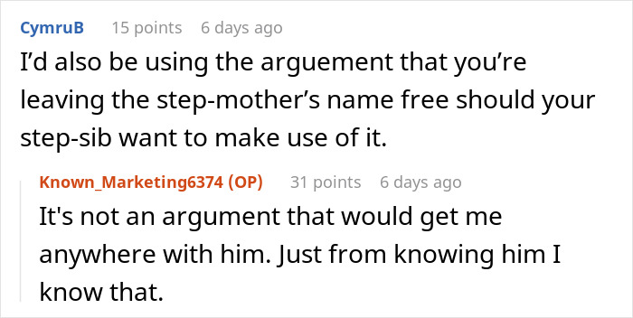Reddit conversation discussing dad grief related to naming children, with user comments and scores visible. Reddit conversation discussing dad grief related to naming children, with user comments and scores visible.