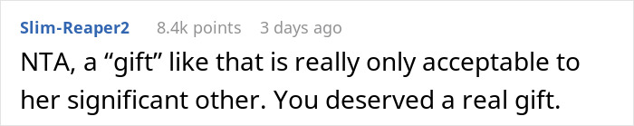 Reddit comment on pregnancy announcement not being a suitable Christmas gift. Reddit comment on pregnancy announcement not being a suitable Christmas gift.