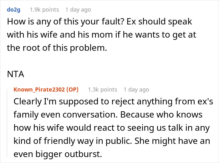 Discussion on ex-MIL's gift to woman causing tension with ex's new wife. Discussion on ex-MIL's gift to woman causing tension with ex's new wife.
