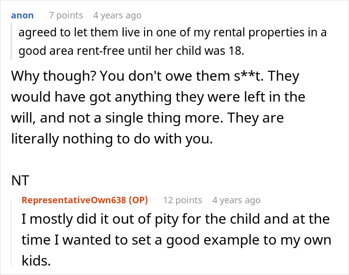 Reddit thread discussing refusal to support husband's affair child's fund, mentioning pity for the child. Reddit thread discussing refusal to support husband's affair child's fund, mentioning pity for the child.