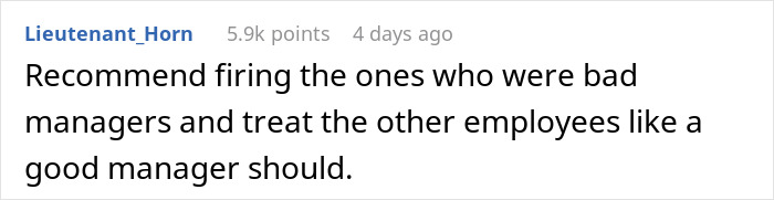 Reddit comment critiquing bad managers after a woman gives two weeks' notice to her company. Reddit comment critiquing bad managers after a woman gives two weeks' notice to her company.