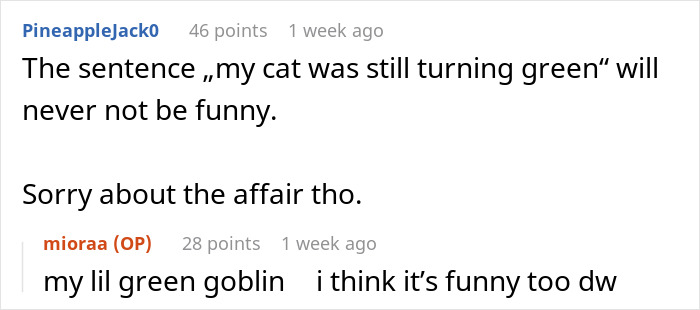 User comments joking about stains and an affair in a woman's home. User comments joking about stains and an affair in a woman's home.