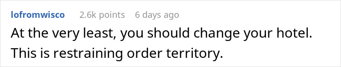 Comment reacting to a woman joining a friend's solo trip, suggesting a hotel change. Comment reacting to a woman joining a friend's solo trip, suggesting a hotel change.