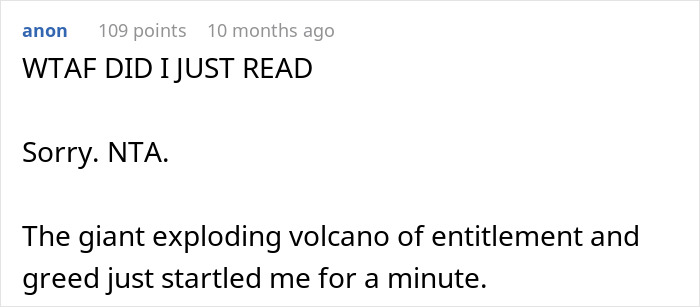 Text response expressing shock over a friend's wedding issue, and support saying "NTA" regarding refusing to pay. Text response expressing shock over a friend's wedding issue, and support saying "NTA" regarding refusing to pay.