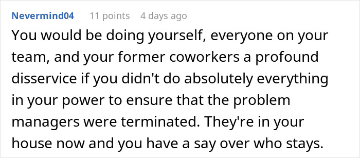 Text discussing a woman's two weeks' notice and company issues. Text discussing a woman's two weeks' notice and company issues.