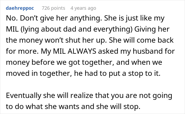 Reddit comment discussing the impact of a toxic mom demanding a child's inheritance. Reddit comment discussing the impact of a toxic mom demanding a child's inheritance.