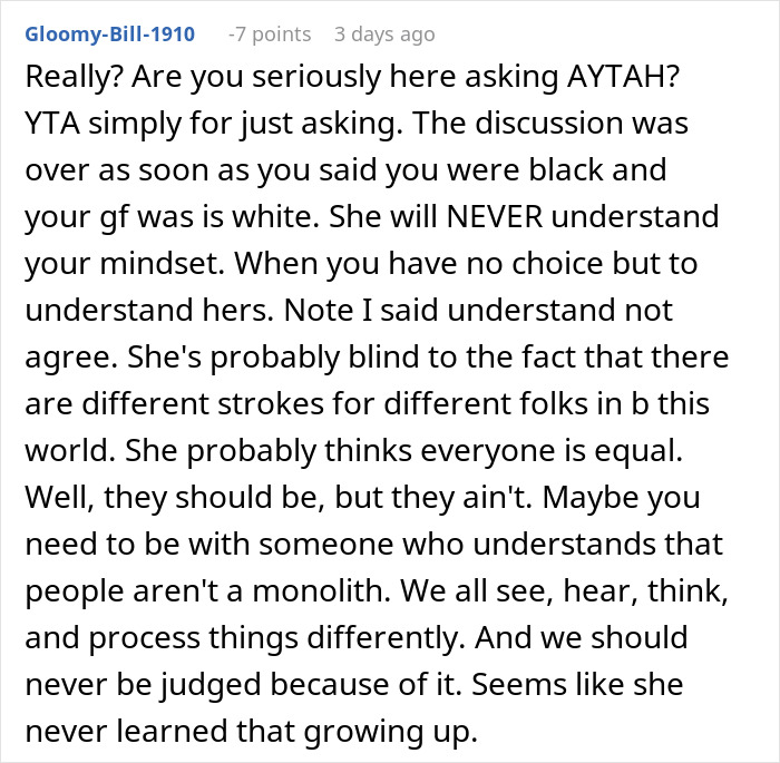 A text response defending a decision to threaten intruders, emphasizing understanding and different perspectives. A text response defending a decision to threaten intruders, emphasizing understanding and different perspectives.