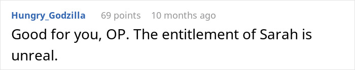 Comment expressing support for refusal to pay for wedding; criticizes entitlement. Comment expressing support for refusal to pay for wedding; criticizes entitlement.