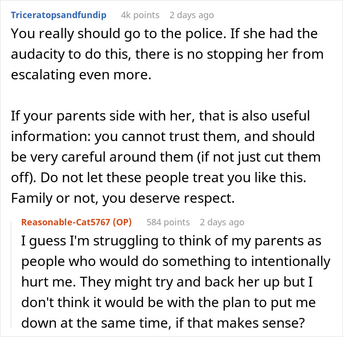 Comments discussing a woman discovering her sister's fake rehab to steal her trust fund. Comments discussing a woman discovering her sister's fake rehab to steal her trust fund.