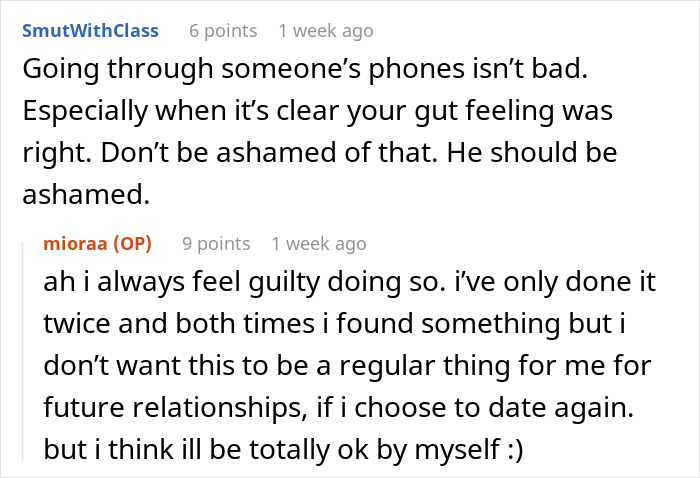 Online user comments on suspicions about stains in woman's home, affirming gut feelings and discussing relationship trust issues. Online user comments on suspicions about stains in woman's home, affirming gut feelings and discussing relationship trust issues.