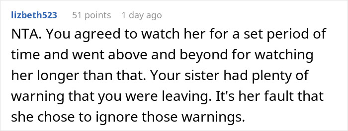 “AITA For ‘Abandoning’ My Niece Because My Sister Wouldn’t Come And Get Her?” “AITA For ‘Abandoning’ My Niece Because My Sister Wouldn’t Come And Get Her?”
