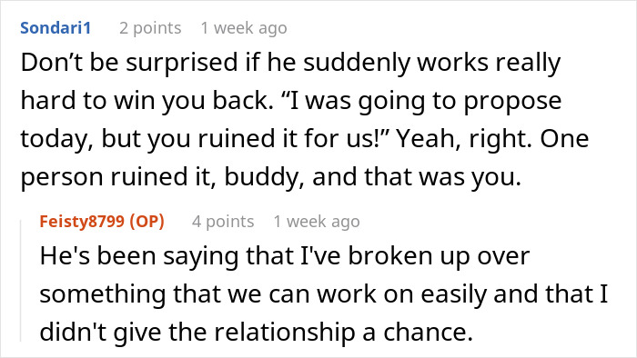 Text exchange about a ruined engagement proposal and relationship issues. Text exchange about a ruined engagement proposal and relationship issues.