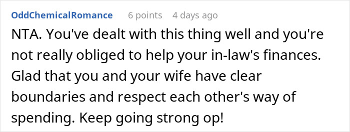 A supportive comment on Reddit about financial independence and boundaries, addressing a so-called "deadbeat. A supportive comment on Reddit about financial independence and boundaries, addressing a so-called "deadbeat.