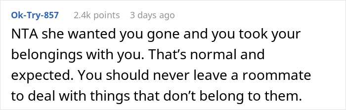 Woman Is Mad After Roommate Takes Everything He Bought Upon Being Kicked Out, Gets A Reality Check Woman Is Mad After Roommate Takes Everything He Bought Upon Being Kicked Out, Gets A Reality Check