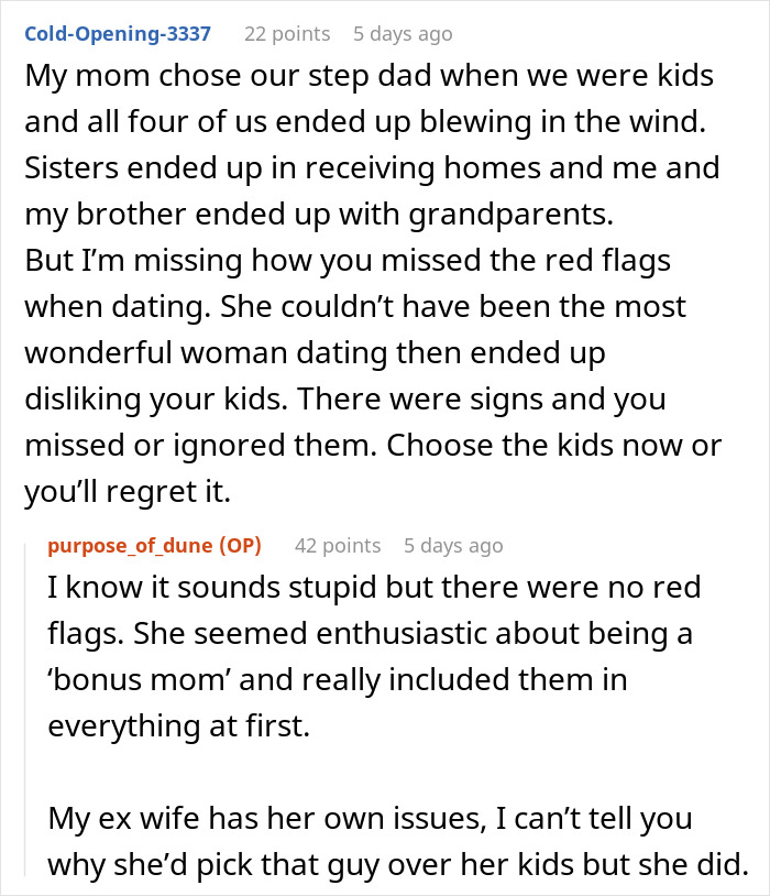 “AITAH For Telling My Wife She Can Leave Because I’m Not Kicking My Older Kids Out?” “AITAH For Telling My Wife She Can Leave Because I’m Not Kicking My Older Kids Out?”