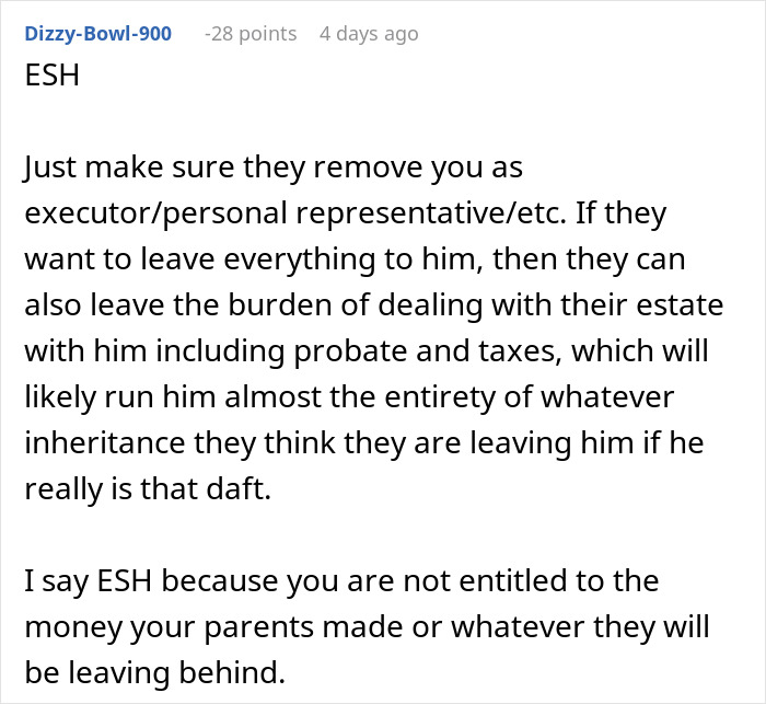 “Being Dumb Is A Disability”: Woman Cuts Parents Off After They Leave Everything To “Disabled” Son “Being Dumb Is A Disability”: Woman Cuts Parents Off After They Leave Everything To “Disabled” Son