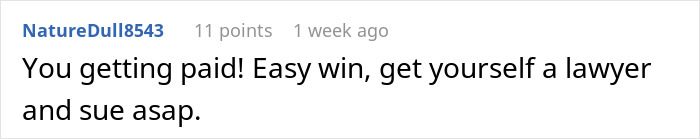 Comment about legal action after person refused to tip on top of auto tip. Comment about legal action after person refused to tip on top of auto tip.
