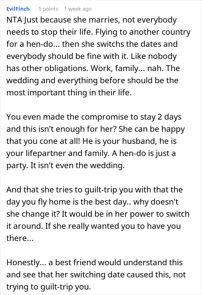 “A One-Time Event”: Bridesmaid Asks If She’s A Jerk For Choosing Husband Over Bride “A One-Time Event”: Bridesmaid Asks If She’s A Jerk For Choosing Husband Over Bride