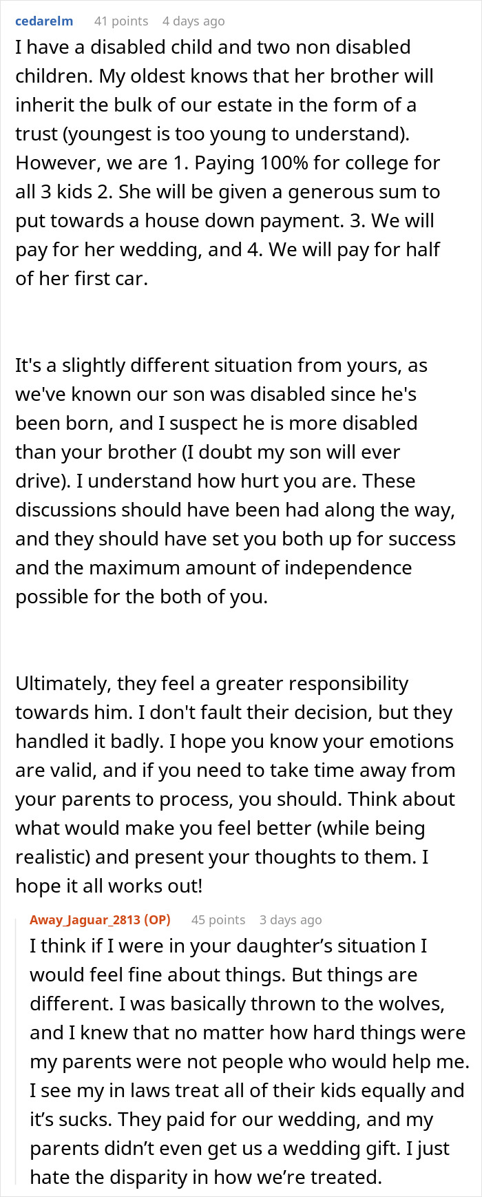 “Being Dumb Is A Disability”: Woman Cuts Parents Off After They Leave Everything To “Disabled” Son “Being Dumb Is A Disability”: Woman Cuts Parents Off After They Leave Everything To “Disabled” Son