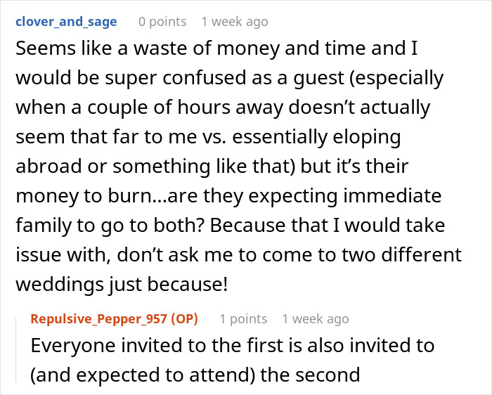 Bride And Groom Decide To Have Two Weddings: "Please Tell Me I’m Not Delusional" Bride And Groom Decide To Have Two Weddings: "Please Tell Me I’m Not Delusional"