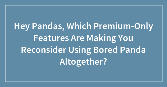 Hey Pandas, Which Premium-Only Features Are Making You Reconsider Using Bored Panda Altogether?
