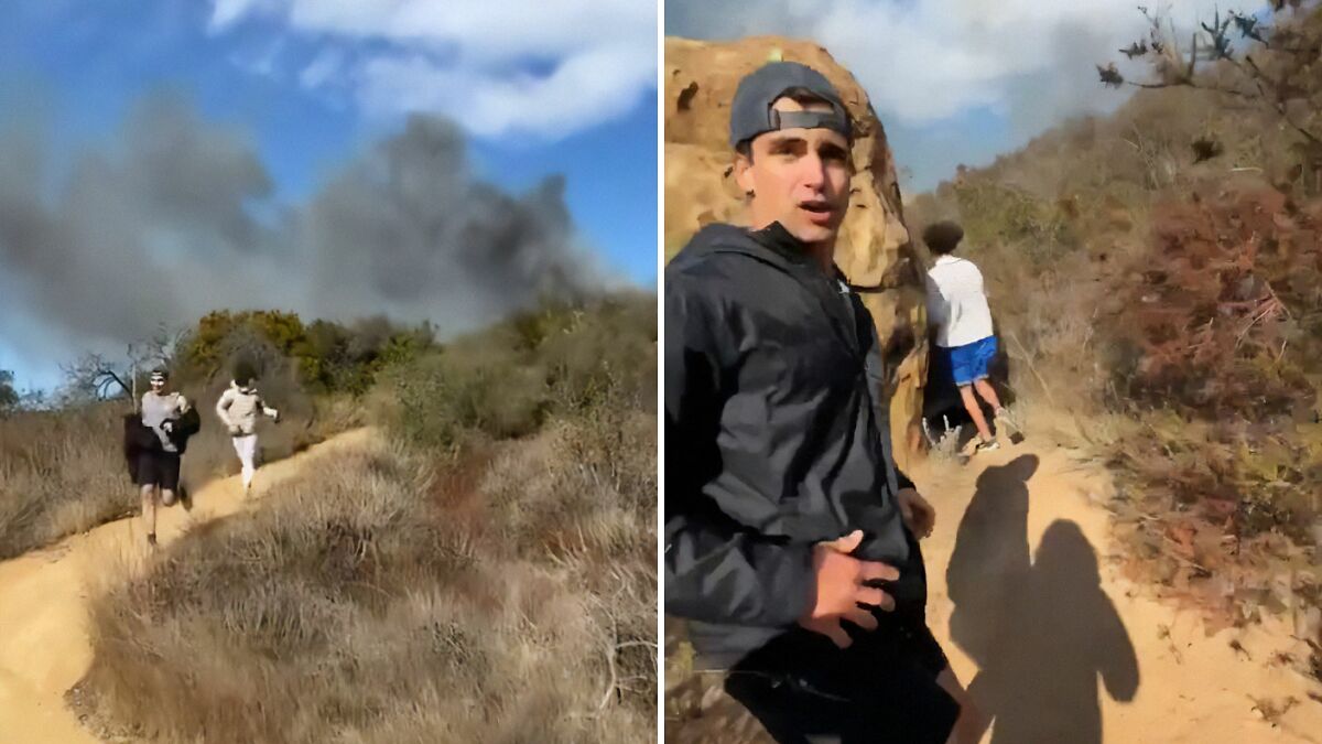 Chilling Footage Of Young Men Fleeing Apparent Starting Point Of LA Fire Sparks Wild Theories