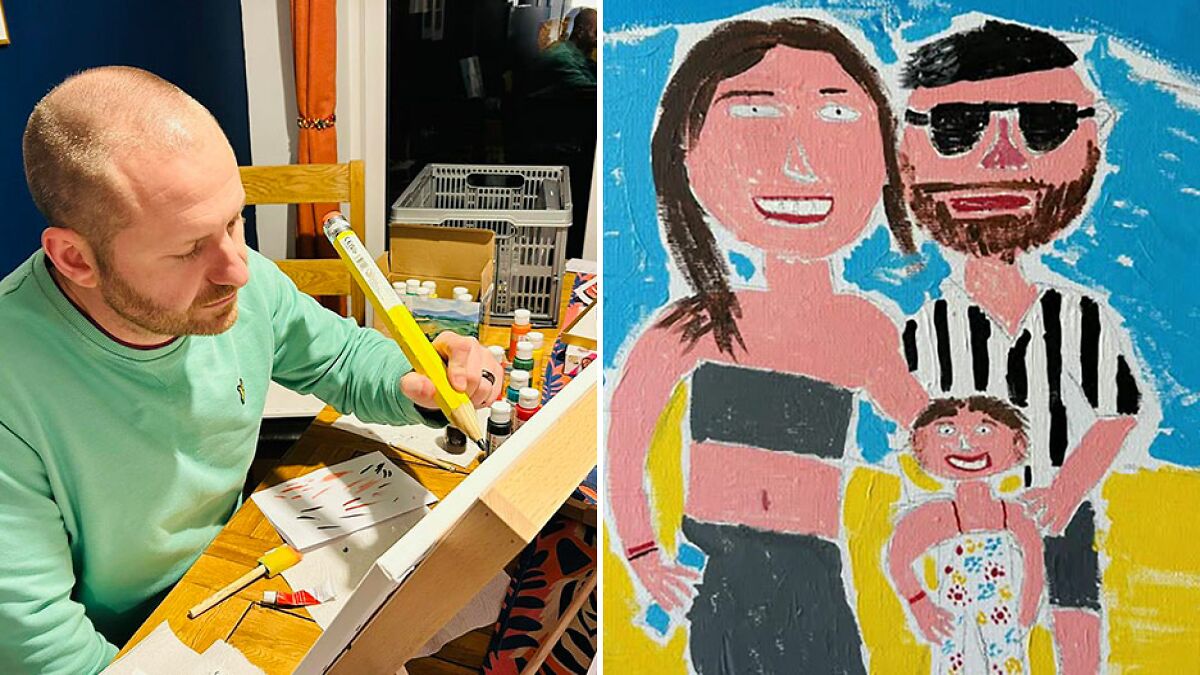 Hilariously ‘Bad’ Wedding Portrait Goes Viral—Now The Accidental Artist Has More Requests Than Ever