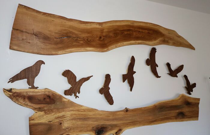 “Taking Flight”: Handcrafted Artwork Made From Walnut Wood