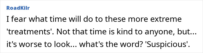 Comment expressing skepticism about extreme treatments like 'Ozempic Face'. Comment expressing skepticism about extreme treatments like 'Ozempic Face'.