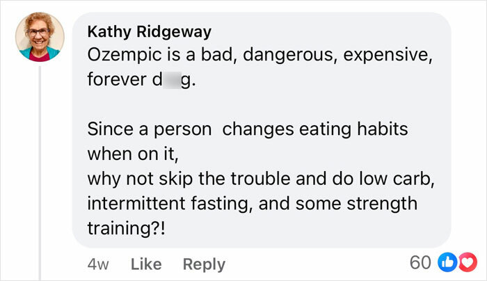 Comment on Ozempic suggests alternative diet and exercise solutions. Comment on Ozempic suggests alternative diet and exercise solutions.