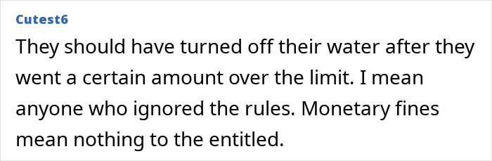 Comment on celebrities ignoring water limits, discussing consequences and entitlement. Comment on celebrities ignoring water limits, discussing consequences and entitlement.