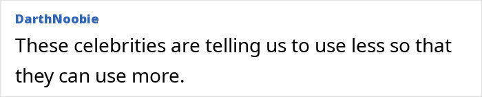 Comment criticizing celebrities for ignoring water limits before LA wildfires. Comment criticizing celebrities for ignoring water limits before LA wildfires.