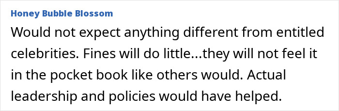 Comment criticizing celebrities for ignoring water limits in LA before wildfires. Comment criticizing celebrities for ignoring water limits in LA before wildfires.
