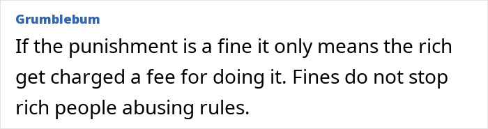 "Comment criticizing rich for ignoring water limits, highlighting fines' ineffectiveness. "Comment criticizing rich for ignoring water limits, highlighting fines' ineffectiveness.
