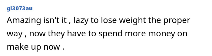Text comment on Ozempic face treatment costing $9000, critiquing weight loss shortcuts. Text comment on Ozempic face treatment costing $9000, critiquing weight loss shortcuts.